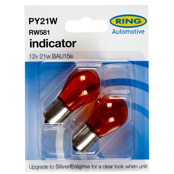 RING AUTOMOTIVE LTD RW581 12v 21w OSP BAU15s Indicator-Amber 