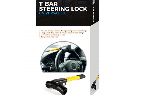 t-bar car steering wheel lock